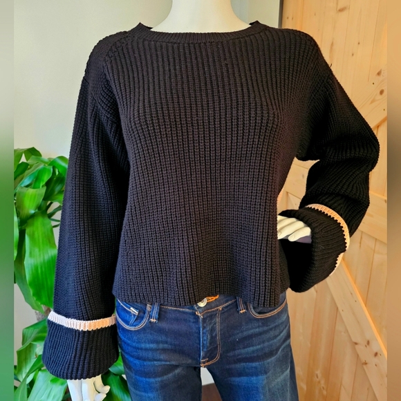 TOPSHOP size 8‎ cropped thick knit two-tone sweater - Picture 3 of 8